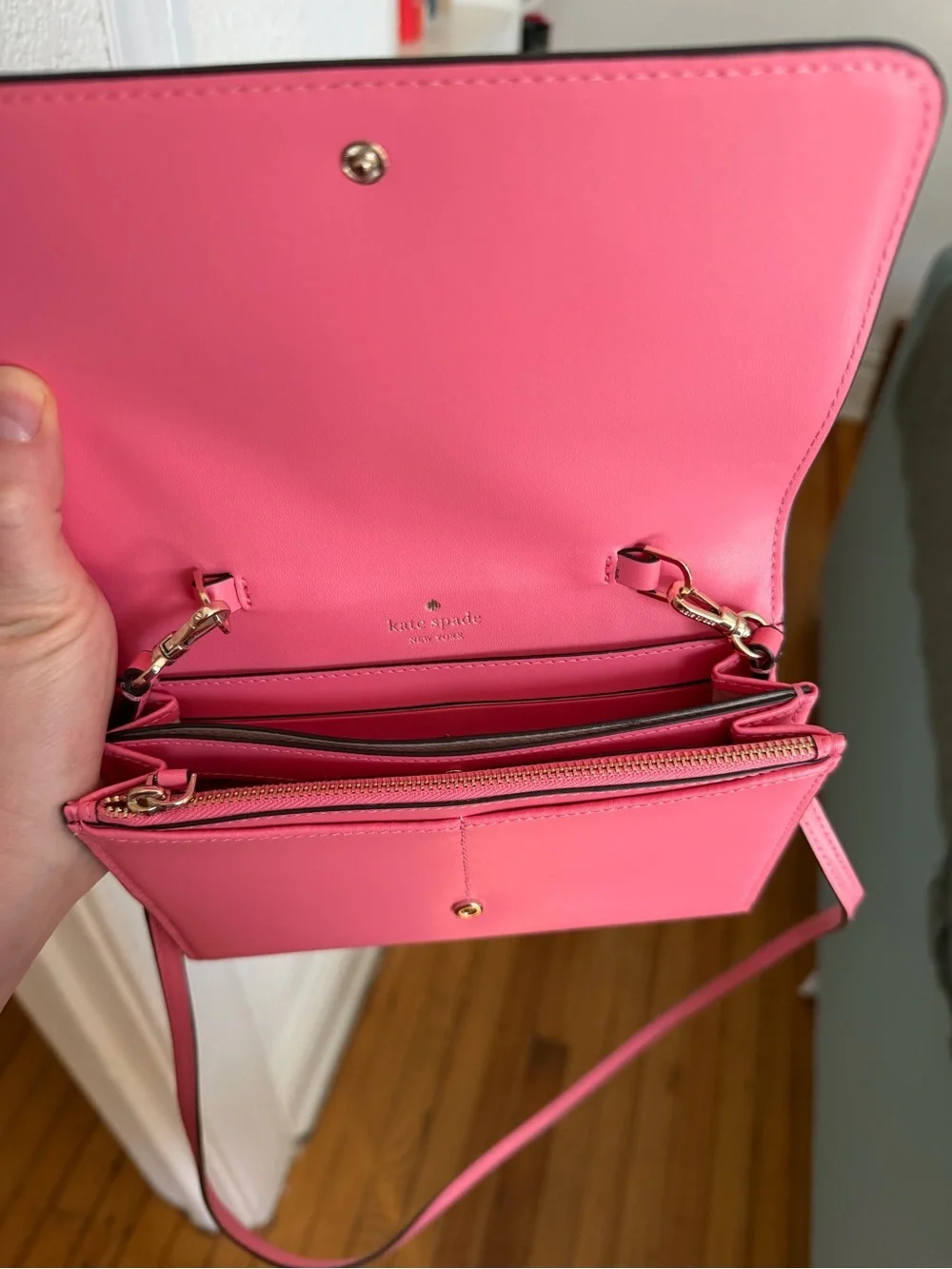kate spade Pink Leather Flap Crossbody Bag